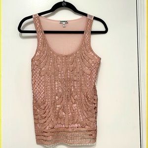 Crocheted pink tank/lined